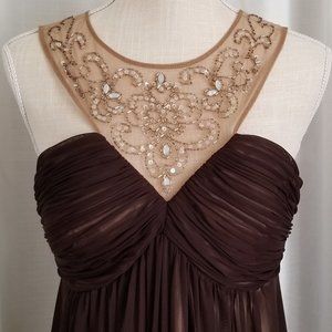 Brown Bejeweled Dress